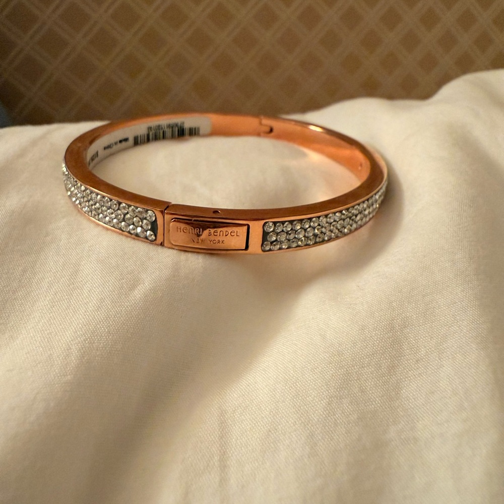 henri bendel Rose Gold Crystal Pavé Bangle Bracelet